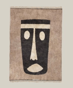 Ghita – Beige And Black Rug – Beni Ourain Custom Abstract Rug