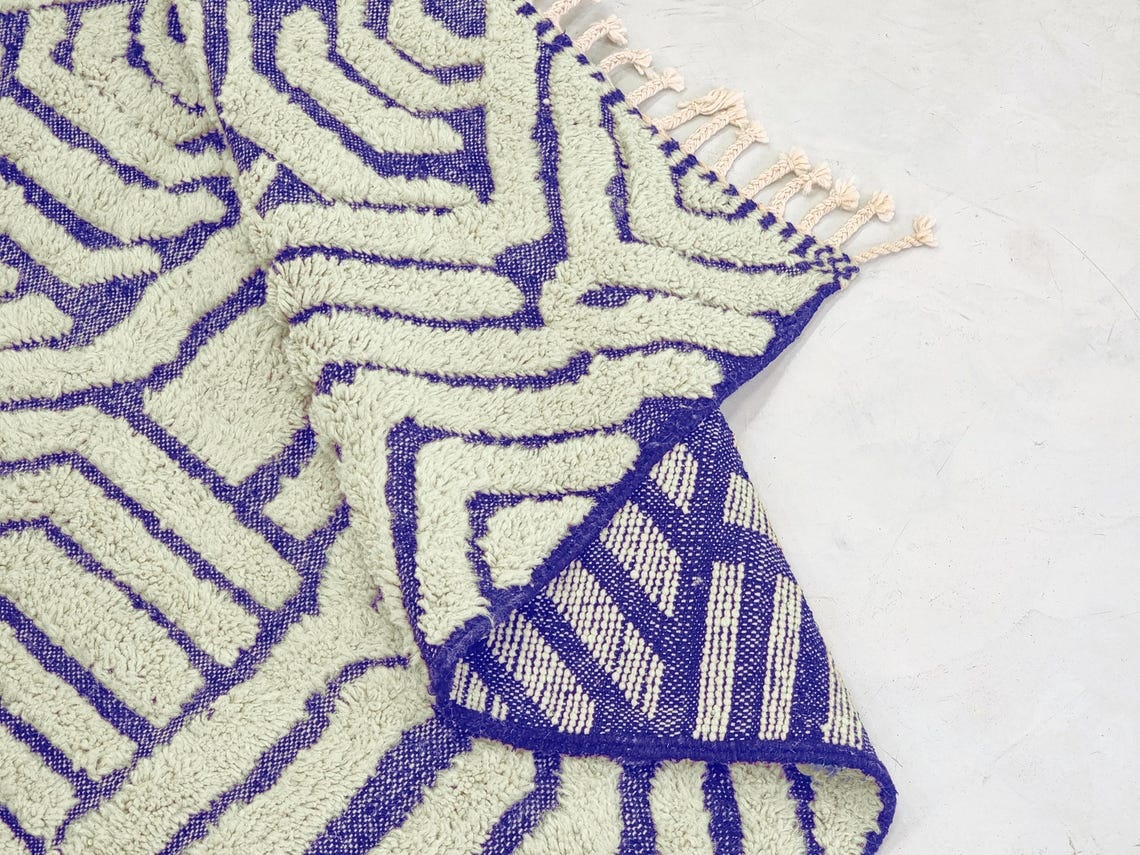 Horizon - Beni Ourain Rug –Blue & Sage Green Tufted Custom Rug - Image 5