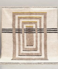 Alternative view of Aderfi– Beni Ourain Beige and White Rug – Custom Geometric Rug