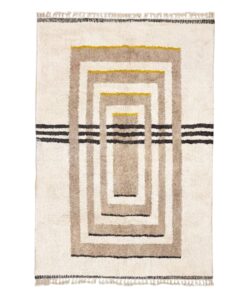 Aderfi– Beni Ourain Beige and White Rug – Custom Geometric Rug