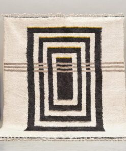 Alternative view of Aderfi– Beni Ourain Black and White Rug – Custom Geometric Rug
