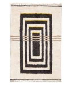 Aderfi– Beni Ourain Black and White Rug – Custom Geometric Rug