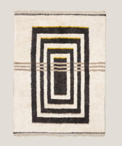 Aderfi– Beni Ourain Black and White Rug – Custom Geometric Rug