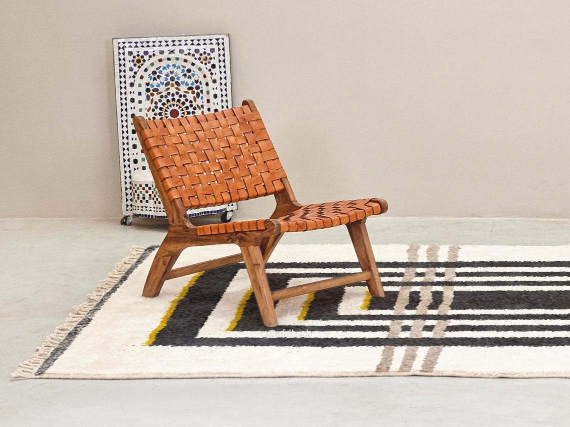 Aderfi– Beni Ourain Black and White Rug – Custom Geometric Rug - Image 6