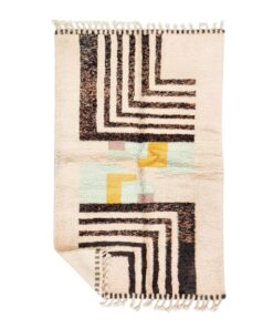 Aghilas – White and Black Striped Rug | Moroccan Beni Ourain Rug – Custom Sizes