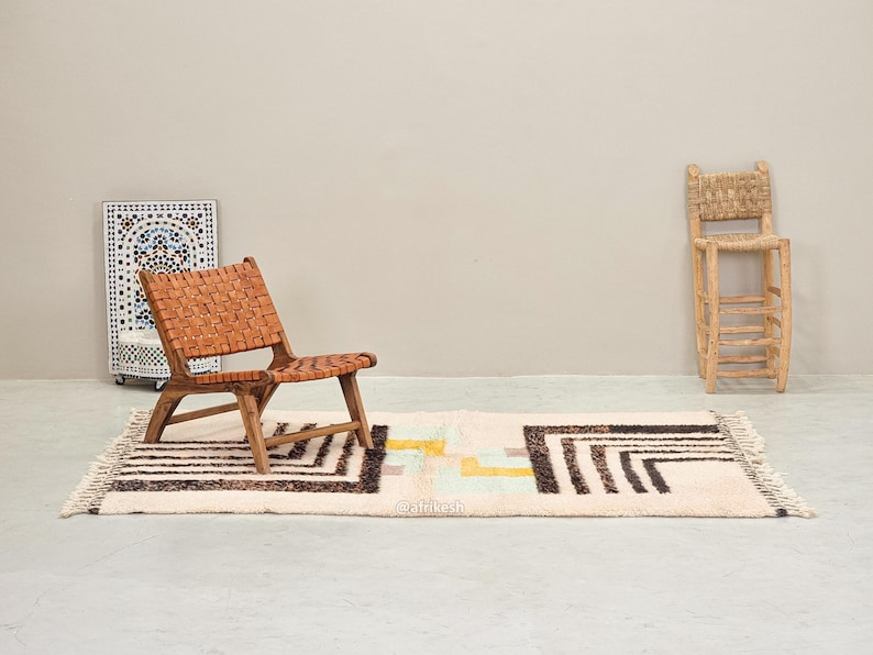 Aghilas – White and Black Striped Rug | Moroccan Beni Ourain Rug – Custom Sizes - Image 4