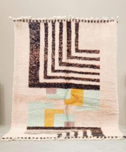 Alternative view of Aghilas – White and Black Striped Rug | Moroccan Beni Ourain Rug – Custom Sizes