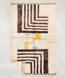 Aghilas – White and Black Striped Rug | Moroccan Beni Ourain Rug – Custom Sizes