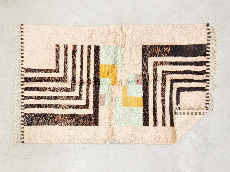 Aghilas – White and Black Striped Rug | Moroccan Beni Ourain Rug – Custom Sizes - Image 9