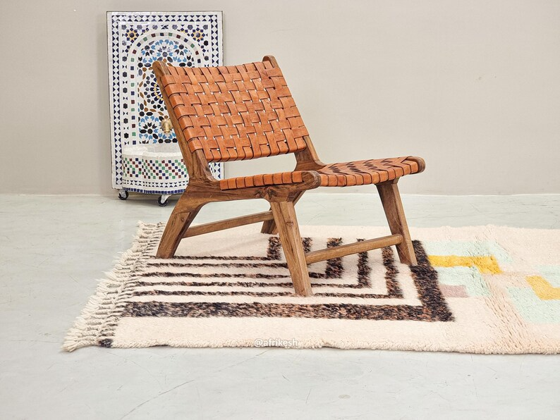 Aghilas – White and Black Striped Rug | Moroccan Beni Ourain Rug – Custom Sizes - Image 5