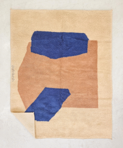 Akal –  Brown and Blue Rug – Beni Ourain Abstract Custom Rug