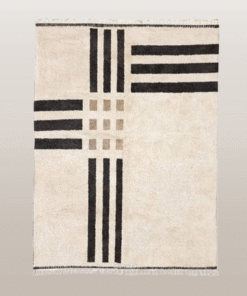 Amalina – Beni Ourain Black and White Rug – Moroccan Geometric Rug