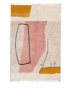 AMAYAS – Pink And White Rug – Beni Ourain Abstract Custom Rug
