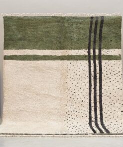 Alternative view of Ameni – Green and White Rug- Beni Ourain Dotted Carpet– Custom Sizes