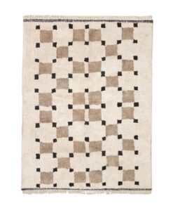Amud – Moroccan Beni Ourain Rug Beige and White – Custom Geometric Berber Rug