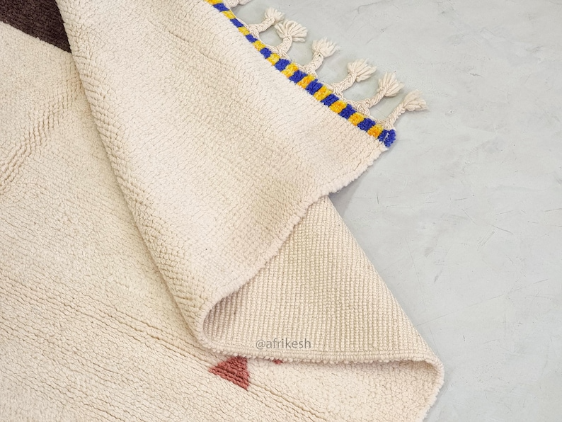 Aryana – Moroccan Handmade Abstract Carpet | Beni Ourain White and Blue Rug – Custom Sizes - Image 8