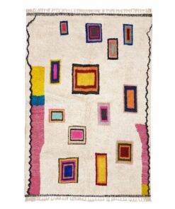 Assirem – White & Pink Rug– Beni Ourain Geometric Custom Rug