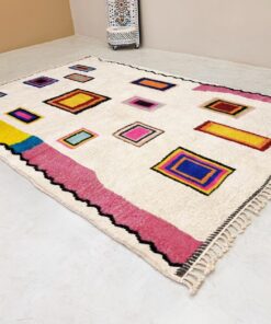 Alternative view of Assirem – White & Pink Rug– Beni Ourain Geometric Custom Rug