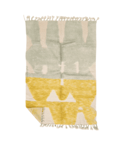 Aylin – Beni Ourain Tufted Rug – Custom Yellow And Green Rug – Moroccan Handmade Carpet