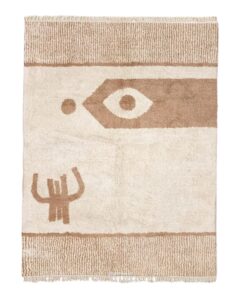 Fadwa – White and Beige Striped Rug | Moroccan Beni Ourain Rug – Custom Sizes