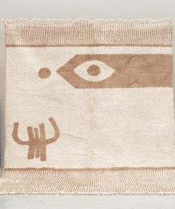 Fadwa – White and Beige Striped Rug | Moroccan Beni Ourain Rug – Custom Sizes