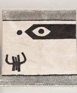 Alternative view of Fadwa – White and Black Rug | Moroccan Beni Ourain Striped Carpet– Custom Sizes