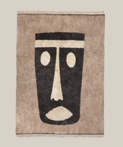 Ghita – Beige And Black Rug – Beni Ourain Custom Abstract Rug