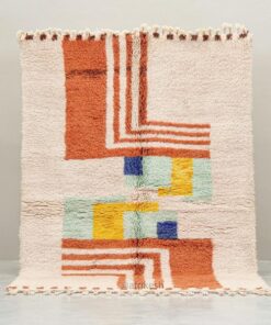 Alternative view of Layali– Moroccan Handmade Abstract Carpet | Beni Ourain White and Brown Rug – Custom Sizes