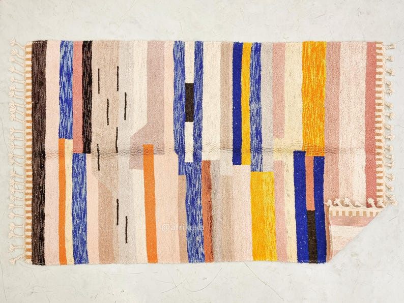 Isli – Multicolor Striped Rug | Moroccan Beni Ourain Rug – Custom Sizes - Image 9