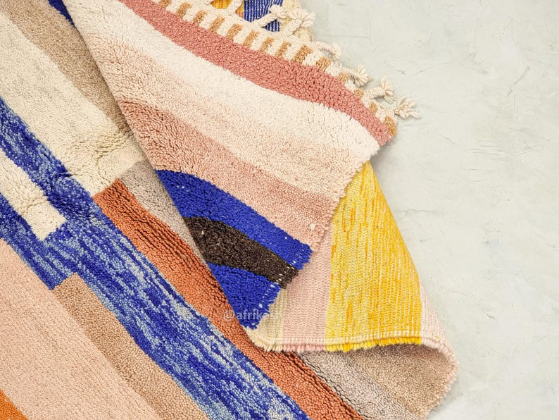 Isli – Multicolor Striped Rug | Moroccan Beni Ourain Rug – Custom Sizes - Image 8