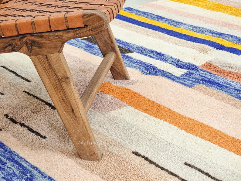 Isli – Multicolor Striped Rug | Moroccan Beni Ourain Rug – Custom Sizes - Image 6