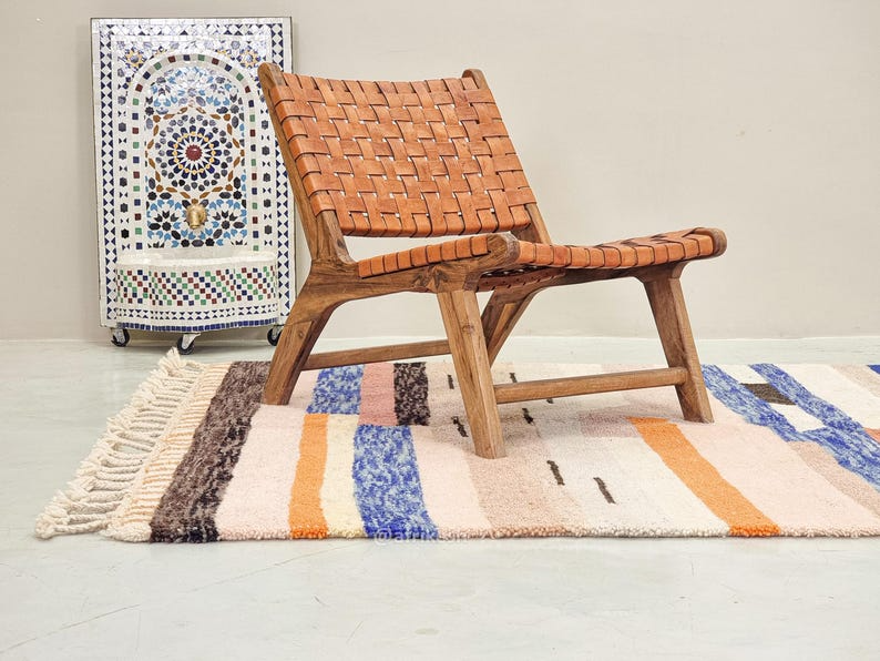 Isli – Multicolor Striped Rug | Moroccan Beni Ourain Rug – Custom Sizes - Image 5