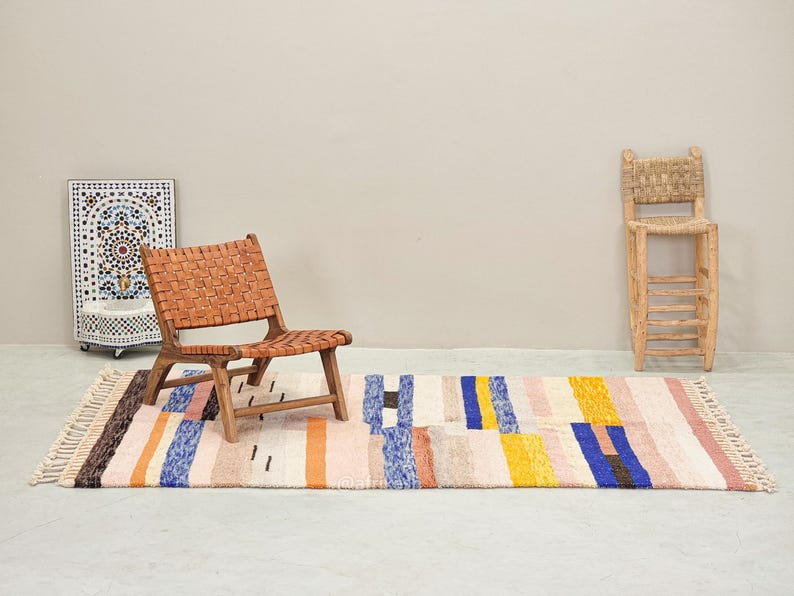 Isli – Multicolor Striped Rug | Moroccan Beni Ourain Rug – Custom Sizes - Image 4