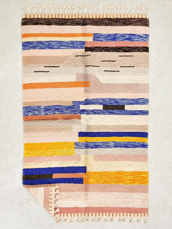 Isli – Multicolor Striped Rug | Moroccan Beni Ourain Rug – Custom Sizes