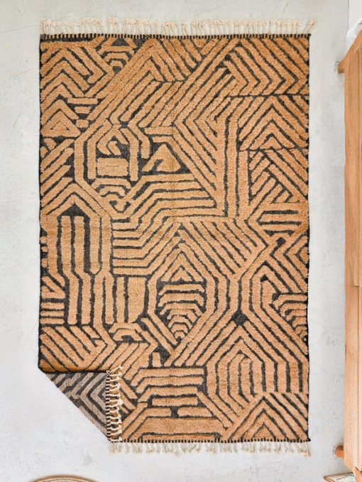 Itri- Beni Ourain Tufted  Rug – Custom Brown And Black Rug