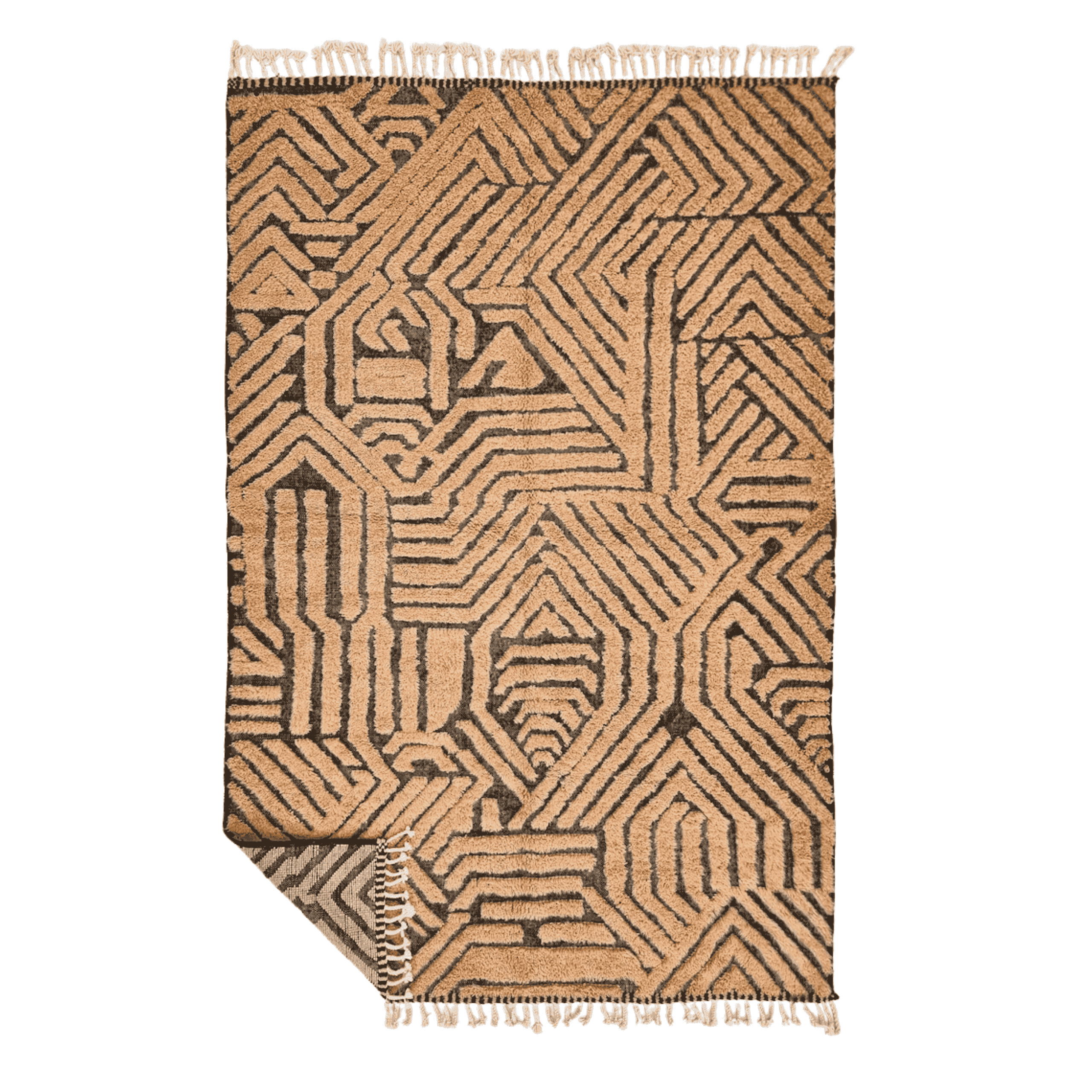 Horizon - Beni Ourain Tufted Rug – Custom Brown And Black Rug