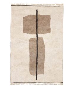 Jawhara–  Beige and White Rug – Beni Ourain Abstract Custom Rug