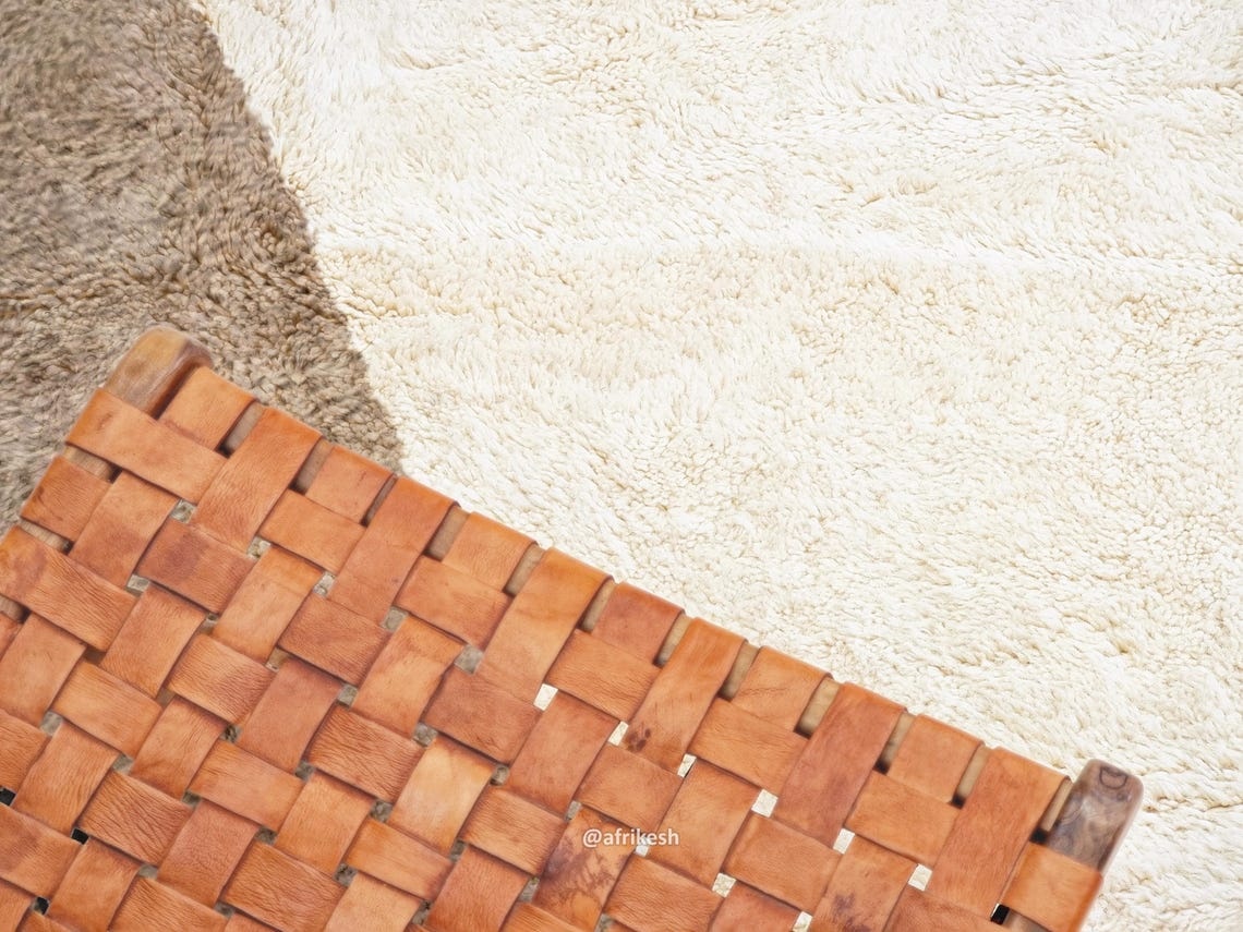 Jawhara– Beige and White Rug – Beni Ourain Abstract Custom Rug - Image 6