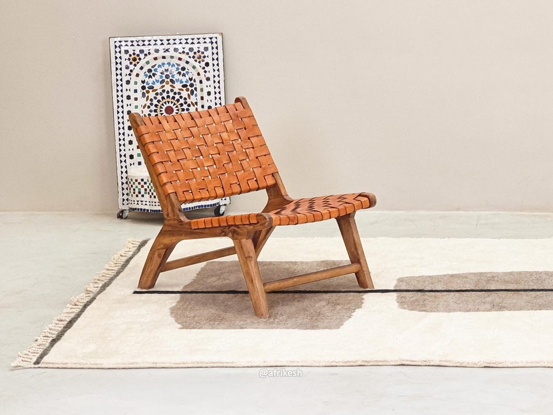 Jawhara– Beige and White Rug – Beni Ourain Abstract Custom Rug - Image 5