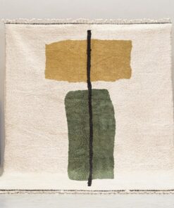 Alternative view of Jawhara–  Green and Mustard Rug – Beni Ourain Abstract Custom Rug