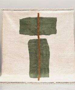 Alternative view of Jawhara–  Green and White Rug – Beni Ourain Abstract Custom Rug