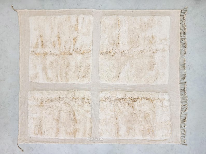 Kamil–  Moroccan White Carpet – Beni Mrirt Geometric Custom Rug - Image 8