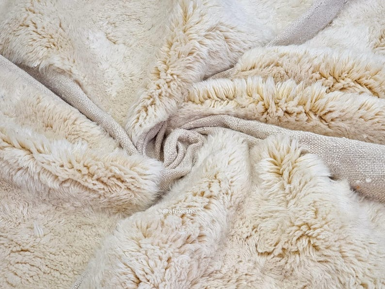 Kamil–  Moroccan White Carpet – Beni Mrirt Geometric Custom Rug - Image 6