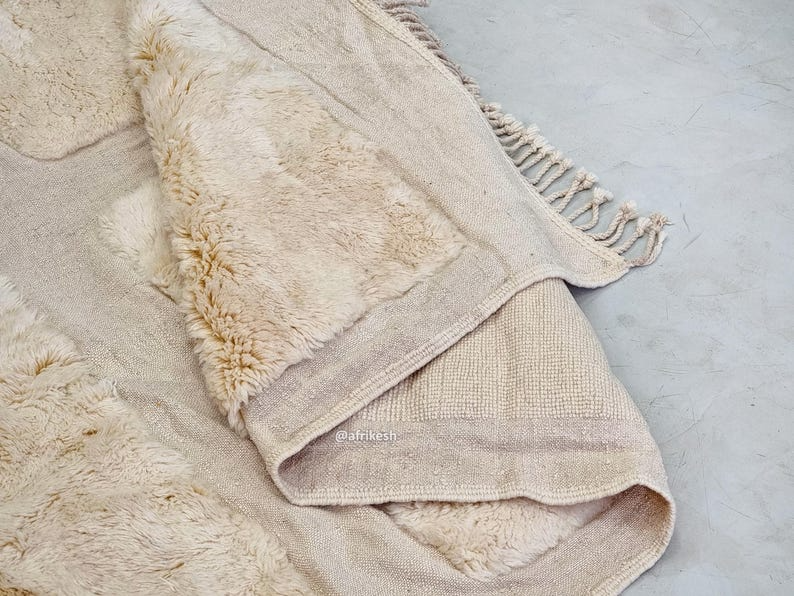 Kamil–  Moroccan White Carpet – Beni Mrirt Geometric Custom Rug - Image 7