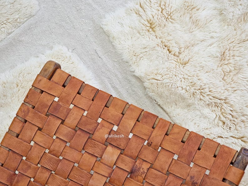 Kamil–  Moroccan White Carpet – Beni Mrirt Geometric Custom Rug - Image 5