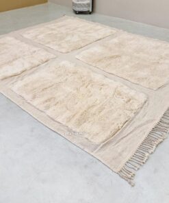 Alternative view of Kamil–  Moroccan White Carpet – Beni Mrirt Geometric Custom Rug