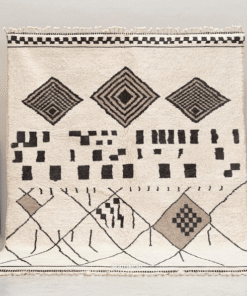 Laleh– Moroccan Beni Ourain Rug Black and White – Custom Geometric Rug