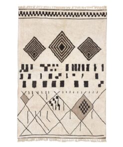 Laleh– Moroccan Beni Ourain Rug Black and White – Custom Geometric Rug