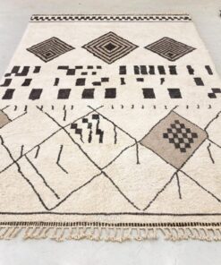 Alternative view of Laleh– Moroccan Beni Ourain Rug Black and White – Custom Geometric Rug