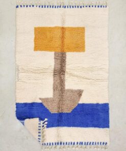 LALLA – Blue And White Rug – Beni Ourain Abstract Custom Rug